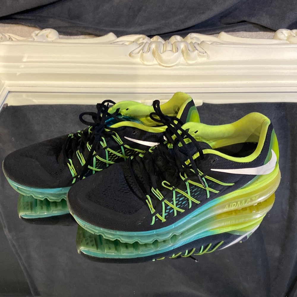 Airmax 360s fluorescent, yellow, and aqua